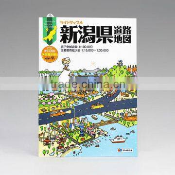 perfect binding educational &business &travel map book printing