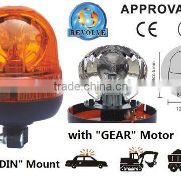 E-MARK Revolving Halogen Warning Light, ECE MARK Rotating Halogen Warning Beacon(SR-BL-505R-3) With Europe DIN Mount Pole Beacon