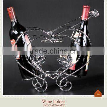 Heart shaped metal wine holder for 3 wine bottles