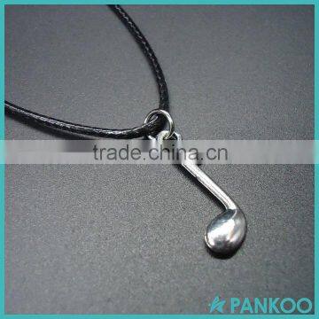 2016 Newest Fashion S925 Note Music Notation Sterling Silver Pendant Leather Vintage Men Necklaces for Women Silver Jewelry