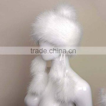 Custom 2015 new style women winter white faux fur hats