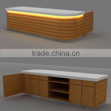 modern wood promotion table with LED light