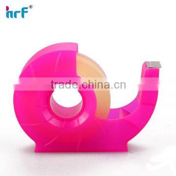 Plastic mini Adhesive Tape Dispenser,transparent pink Tape Cutter