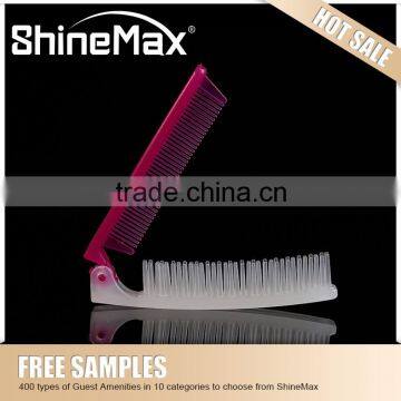 blue color folding comb for airline use and travel use hotel hairbrush wholesale and factory