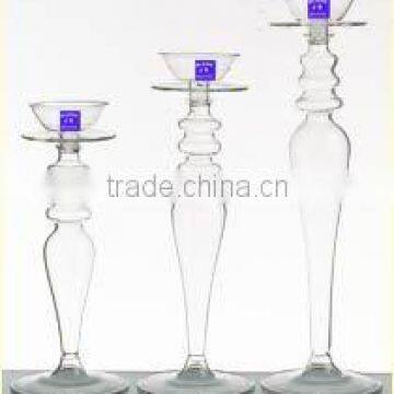 Wholesale Clear Long-stemmed glass candle holder