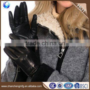 Custom made women fit goatskin leather hand touch gloves