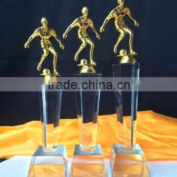 New Design Crystal Metal Athlete Play football Award Trophy