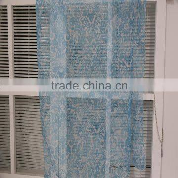 Unique European printing design polyester woven tulle voile curtain fabric for curtain sale