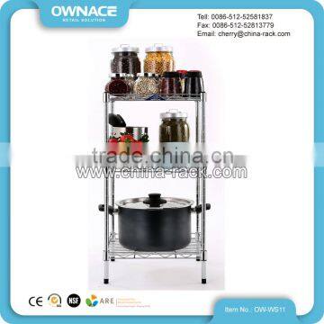 Adjustable Layers Light Duty Chrome Wire Shelving Rack