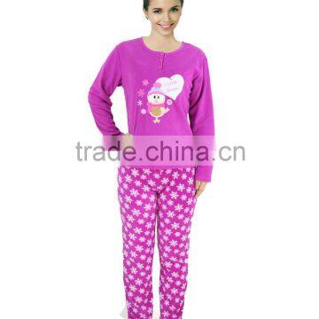 Kevince women polar fleece pyjamas set love snow 1000pcs up OEM factory directly