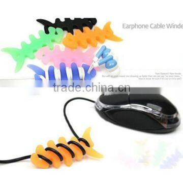 Fish Bone Silicone Earbud Cable Winder / Earphone Cord Winder / Cable Wire Organizer photo-2