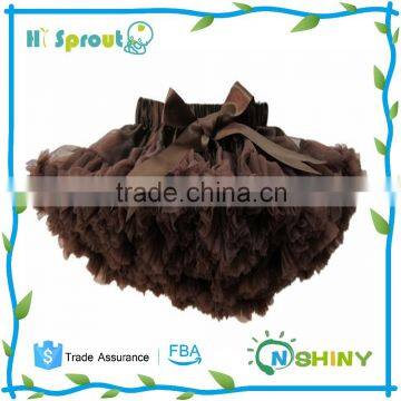 Dark Brown and Pretty Baby Girl Chiffon Pettiskirt