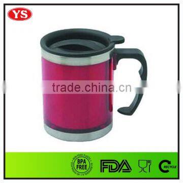 16 oz one handle coffee mug with plastic lid