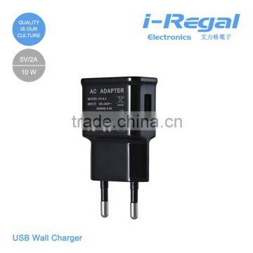 High efficiency portable EU plug pin usb wall charger made in China