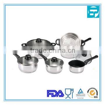 10pcs straight shape stainless steel chinese cookware with bakelite handle