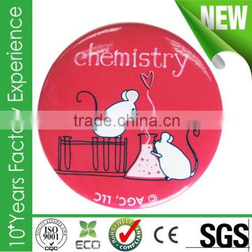 Promotional gift custom mouse tin button badge pin with safety needle