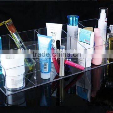 with grid acrylic cosmetic display organizer