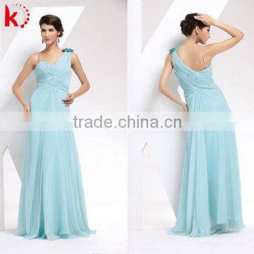 one shoulder sweet heart ruffle maxi dress backless blue evening dresses