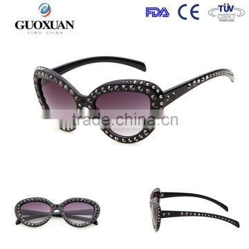 good quality cat eye sunglasses with rivet frame and acrylic lense