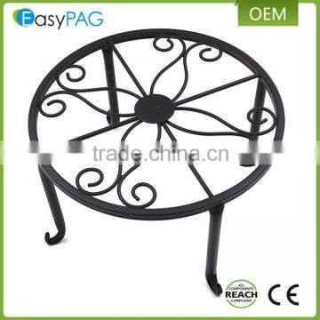 Best Selling Balcony Floor Standing Black Iron Metal Flower Pot Rack