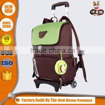 Special Design High Standard Oem Material Wheeled School Bag Backpack Smile