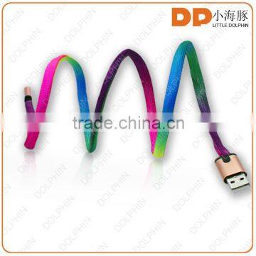 Hot selling Color LED Light Sync Data Charger Micro USB Cable 2 in 1 usb cable