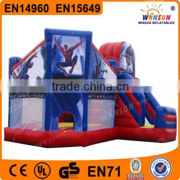 EN14960 Durable 0.55mm Plato PVC spiderman inflatable bounce house