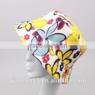 fabric bucket hat plolo cotton pattern flower bucket hat wholesale