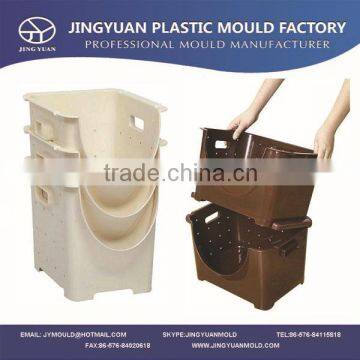High quality plastic household vegetable storage box mould supplier,commodity injection fruit stackable basket mold manufacturer