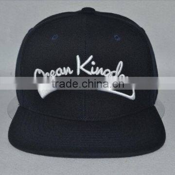 Guangzhou Hat Factory Professional Custom 100% Acrylic/black/white Embroidery Logo/flat Brim Hat