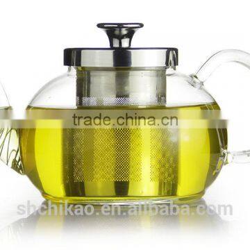 Borosilicate glass teapot with stainless steelfilter & lid