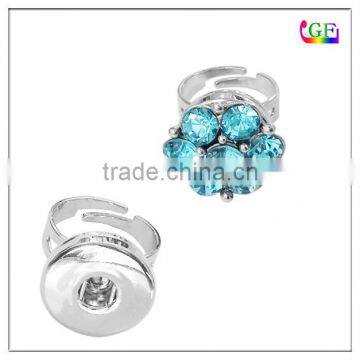 Interchangeable snap button ring adjustable size