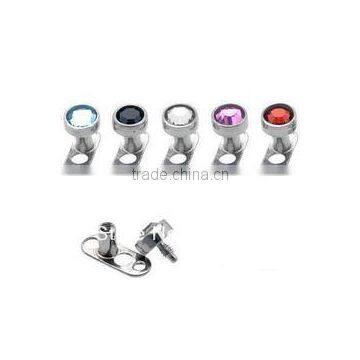 body jewelry micro dermal anchor on stainless steel