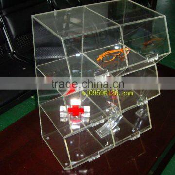 food display/bakery display--y1308132/bread showcase/acrylic transparent 3 tiers bakery showcase with 6 compartments