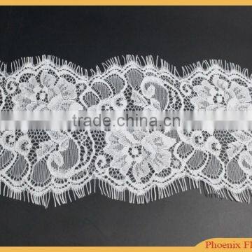beautiful embroidery double scalloped lace trimming