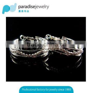 Gun Black Plated 2016 Fashion Earrings Crystal Jewelry Women Hoop Earrings Wholesale