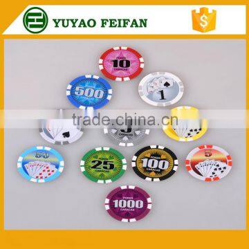 Colored plastic tokens stickers poker chips of casino accessories