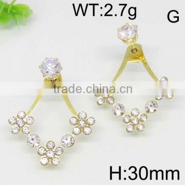 Graceful gold color rhinestone princess accessories earring