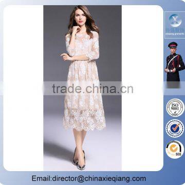 2016 Fashion Ladies Designer Maxi Lace Dress Women Lace Dress