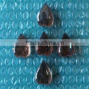 heart shape glass stones,amber glass stones