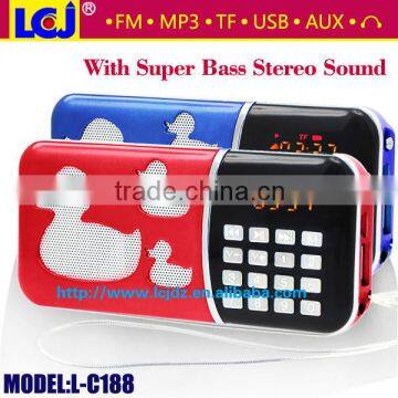 L-C188 portable mini MP3 player FM radio speaker