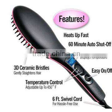 Newest LCD Brush Hair Straightener brush for hair Straight beauty