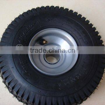 4.10/3.50-4 Lawn Mower Wheel Handtruck Hand Trolley Lawn Garden Tubeless Pneumatic Wheel photo-3