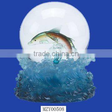 Sea Style Polyresin Dolphin Water Globe