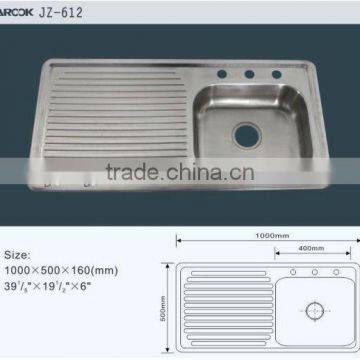 Cheap Undermount Single Bowl Single Board Stainless Steel Kitchen Sink JZ-612 photo-2