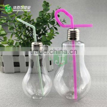 Factory supply Screw Alu.Cap Wholesale Plastic drinking Beverage Bottle 400ml Light Bulb clear plastic drinking bottles