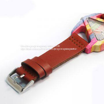 New Design Triangle Shape Colorful Bamboo Watches photo-3