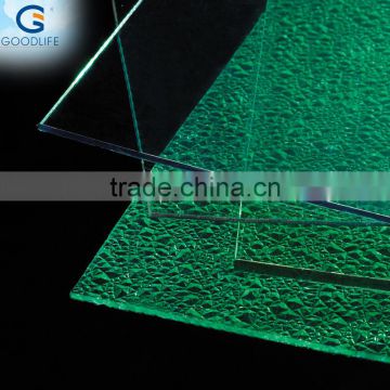 China factory blue clear diamond shape embossed sheet for roofing manufacturer