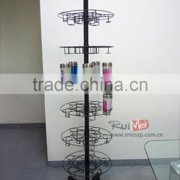 customized detachable spinning 6 tiers metal bottle stand