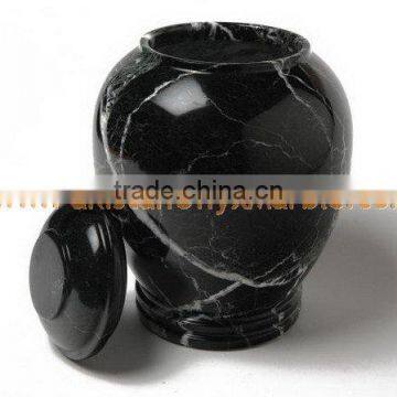 NATURAL STONE BLACK ZEBRA MARBLE URNS photo-4